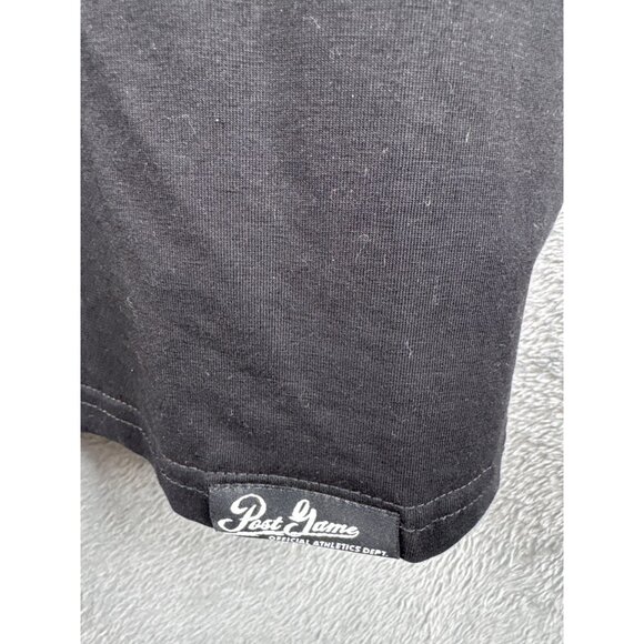 Post Game XL Black Shirt With Multicolor Geometric Sleeves & Logo - Picture 5 of 10